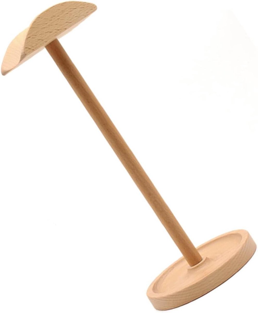 Hoofdtelefoon Houder - Headset Stand - Bureau Organisatie - Stabiele Houten Basis - 31.5 cm Hoog - Natuurlijk Hout
