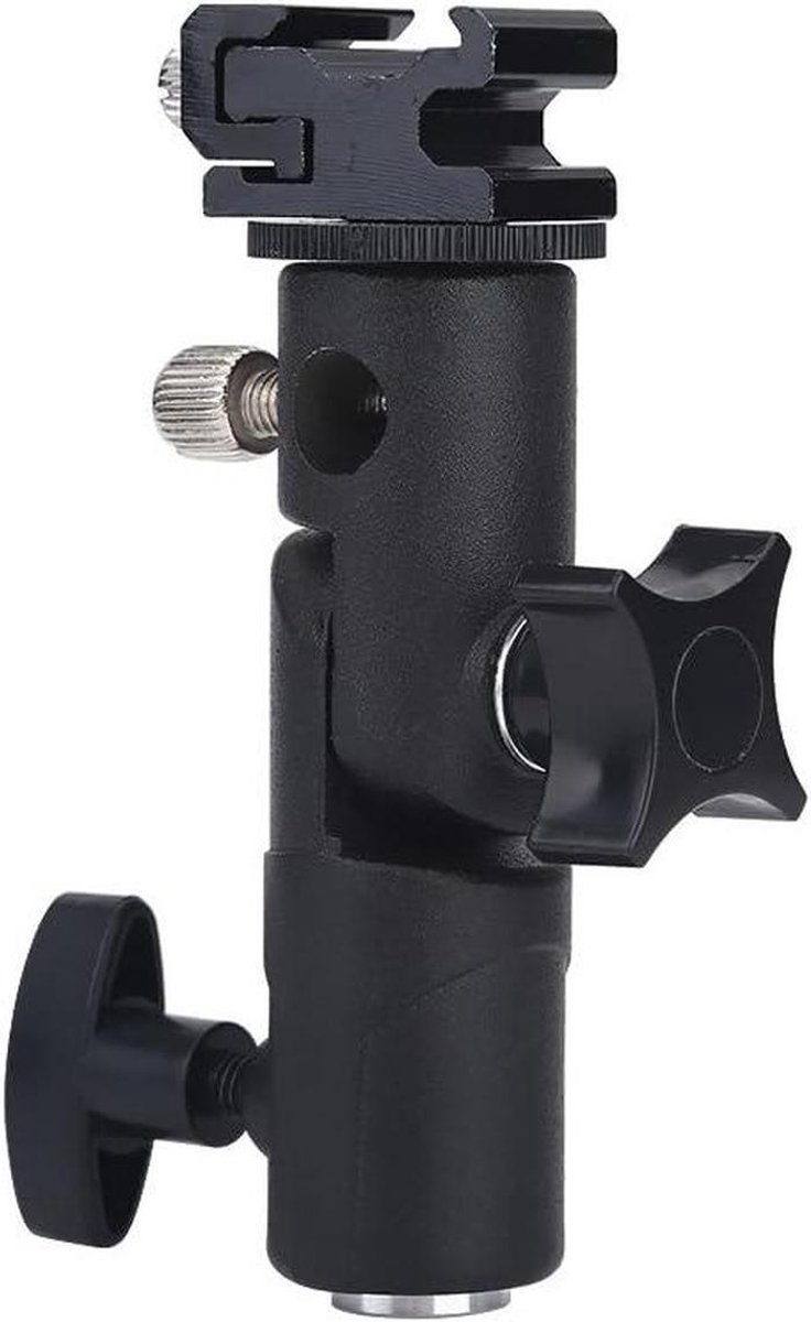 Camera Flitsbeugel - Verstelbare Houder - Studio Fotografie - Aluminium Legering - 11 cm - Zwart