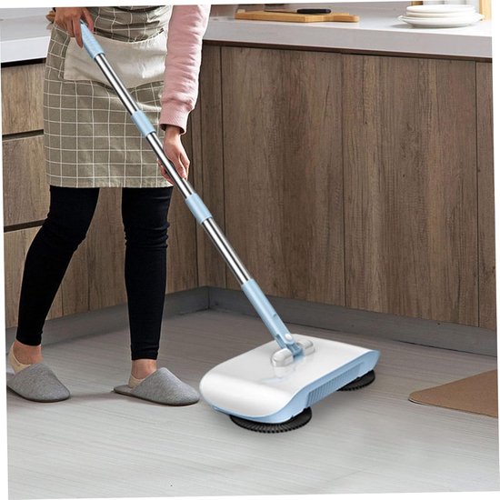 Vegen Mop - Handveger - Huis Schoonmaken - 2-in-1 Ontwerp - 118 cm - Blauw van Merkloos	 — afbeelding 2