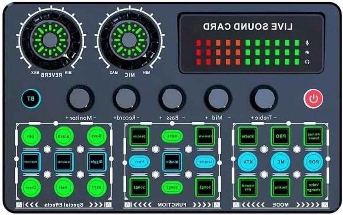 Geluidskaart Mixer - Podcast Studio - Muziek Mixen - Draagbaar Ontwerp - 1000 Gram - Zwart