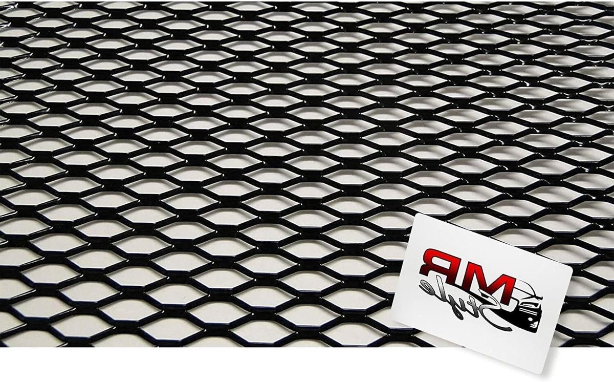 MR-Style Aluminium race-rooster grillrooster racerooster uitschuifbaar rooster 100 x 33 cm zwart tuning styling premium rooster (6 mm x 12 mm)