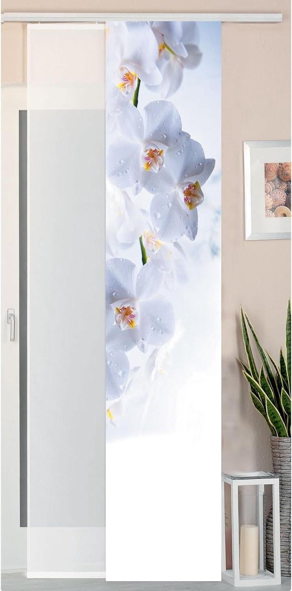 Paneelgordijn Set - Schuifgordijnen - Raamdecoratie - Zijde-look met voile - 245x45 cm - O