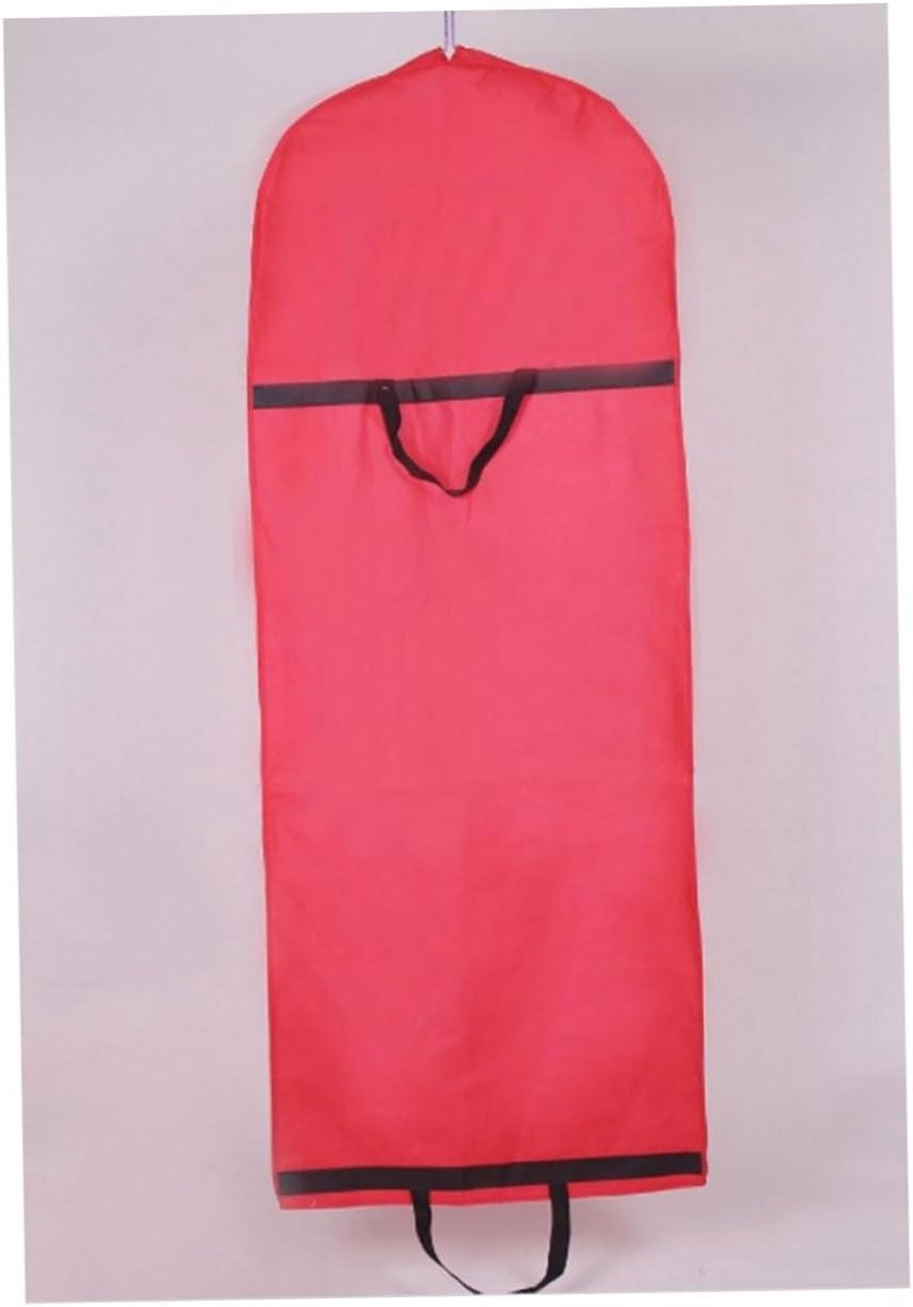 Vouwbare Kledinghoes - Jurkbeschermer - Kleding Opbergen - Transparant Raam - 150 cm Lengte - Rood