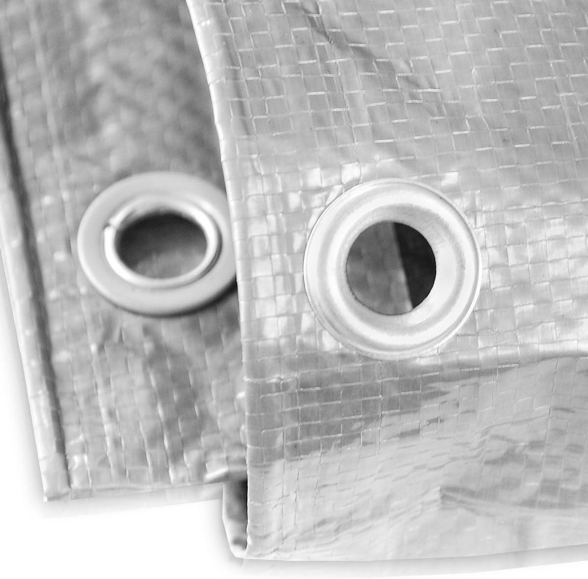 Beschermzeil - Afdekzeil - Buiten beschermen - Waterdicht UV-bestendig - 3 x 5 meter - Zilver groen
