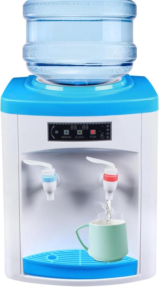 Waterdispenser - Waterkoeler Waterfontein - Direct Drinkwater - Efficiënt Koelen Verwarmen - 45 - 189 L - Wit Blauw