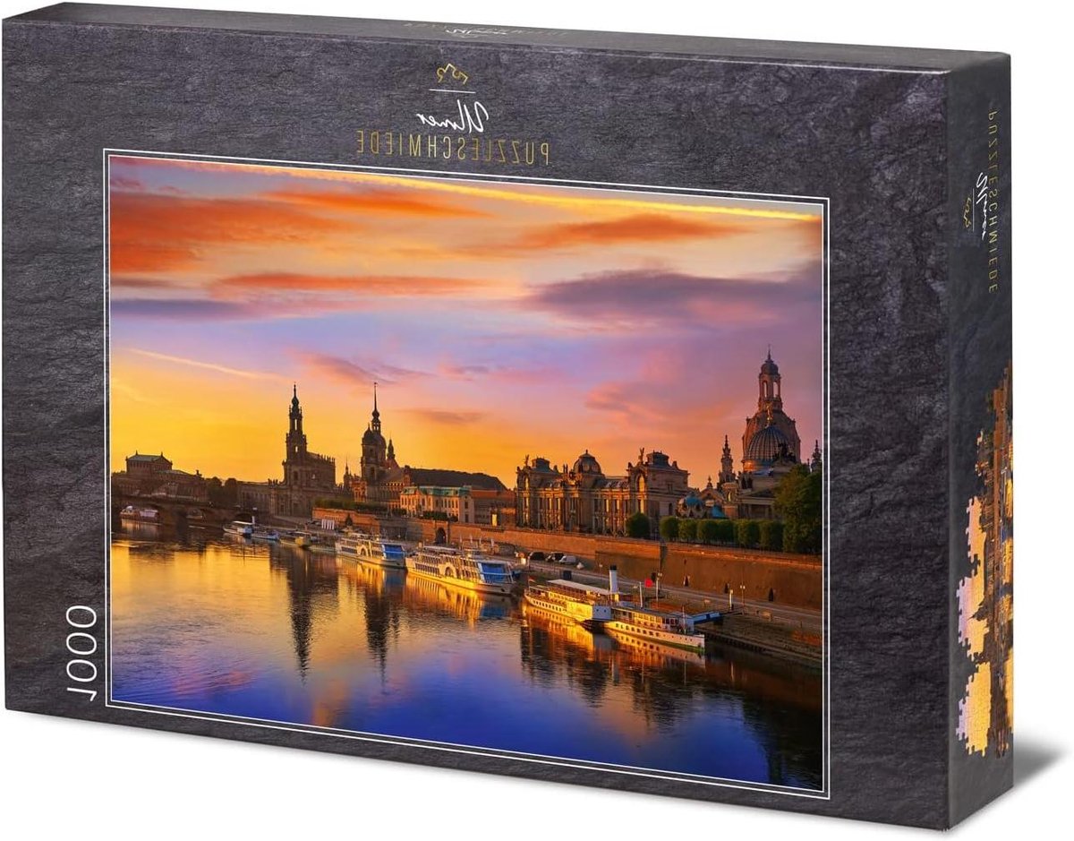 Stadspuzzel Dresden - Legpuzzel 1000 stukjes - Ontspannen tijdverdrijf - Premium karton 1.9mm - 68 x 48 cm - Meerkleurig
