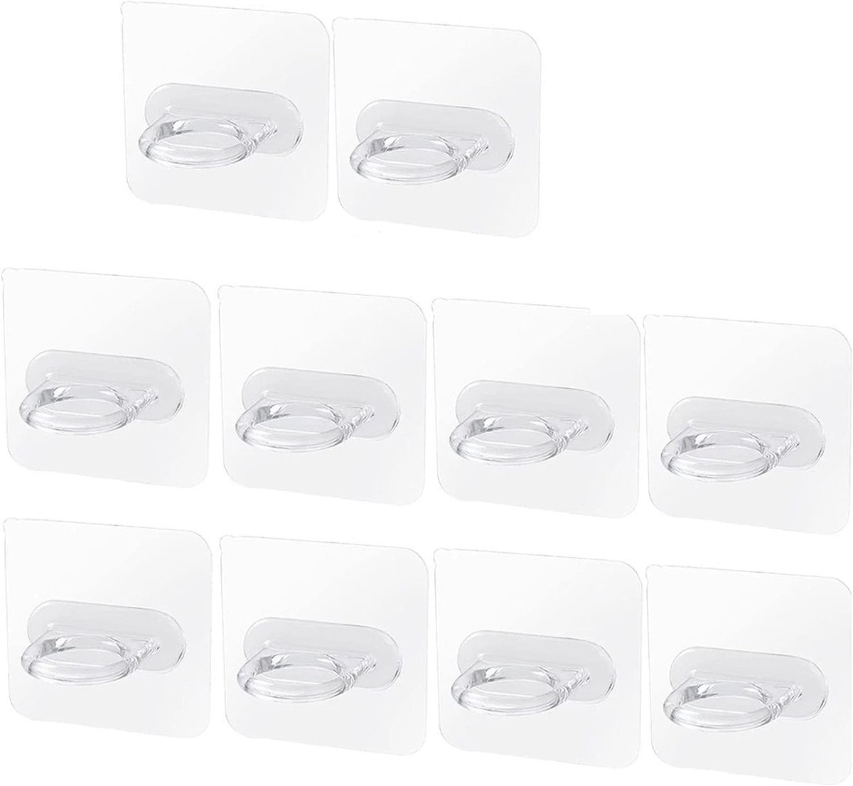 Allecto - Handdoekhaken - 10 stuks zelfklevend - Waterdicht en multifunctioneel - Doorzichtig - Ideaal voor badkamer en keuken - Eenvoudig te monteren