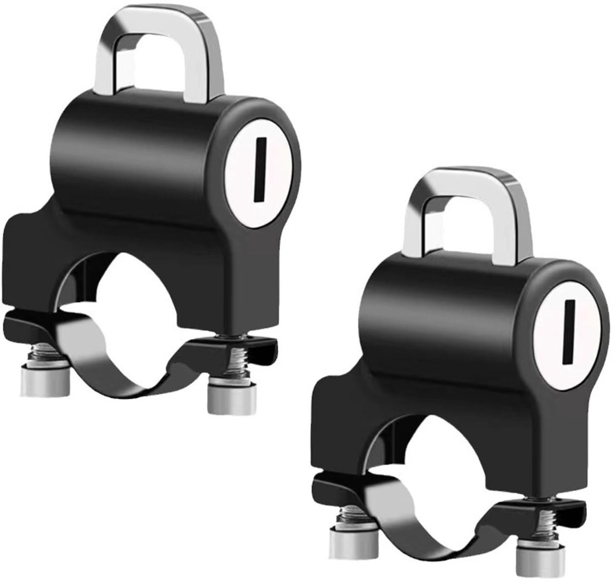 Allecto - Motorfiets Helmslot - Veiligheidsslot - Zwart - Universele Helm Hangslot - Geschikt voor 22-28mm Stuurslang