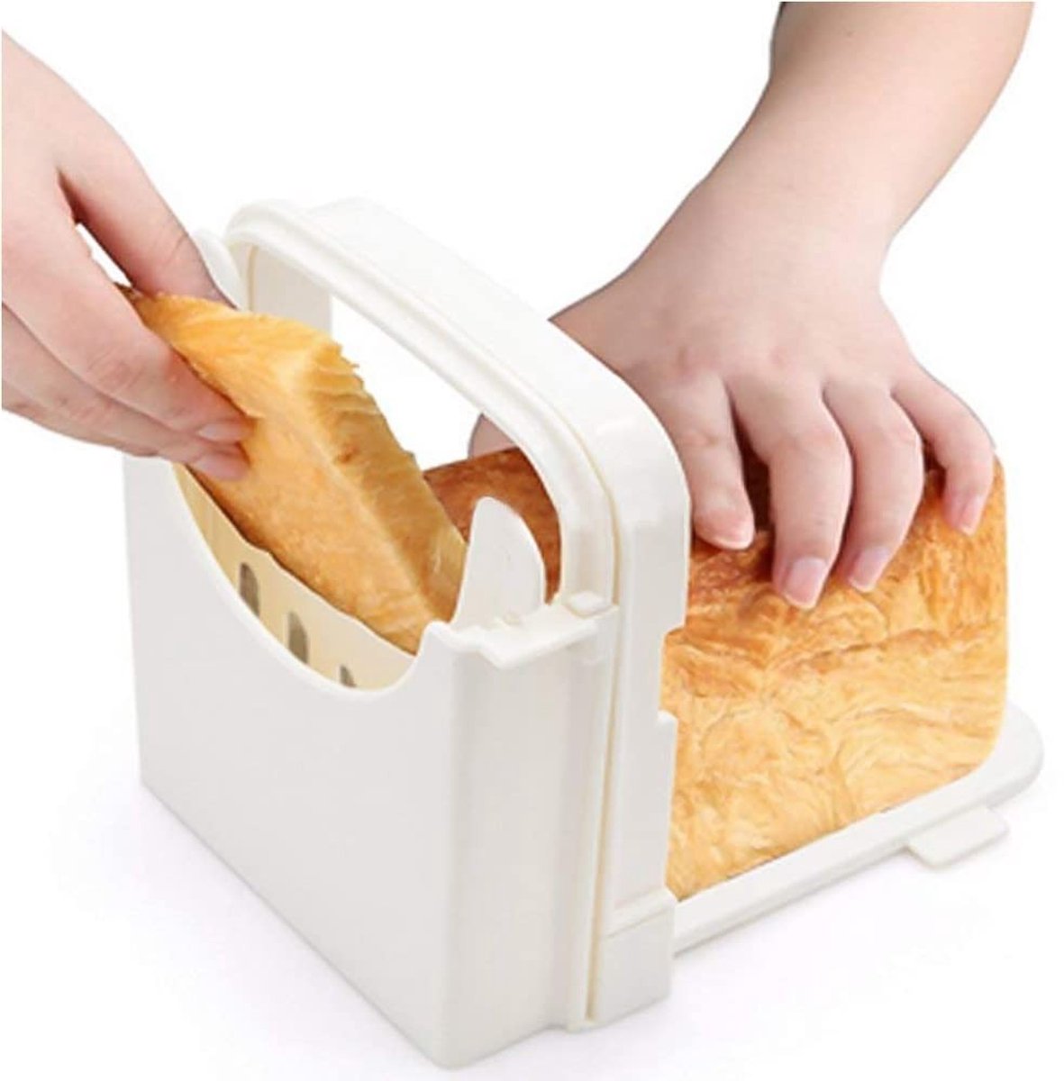 Allecto Opvouwbare Brood Snijmachine Verstelbare Snijvorm Perfecte Plakjes Toast Wit Brood Snijden Handmatige Cutter voor Sandwiches