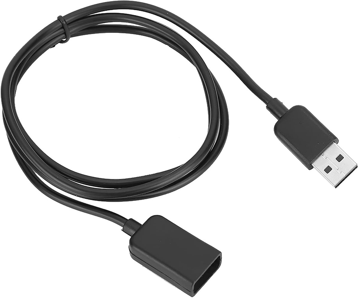 Allecto - USB-oplaadkabel - Slimme Armband Oplader - Zwart - Lichtgewicht - Rubber TPE - Geschikt voor Smart Bracelet 4 - 1 meter