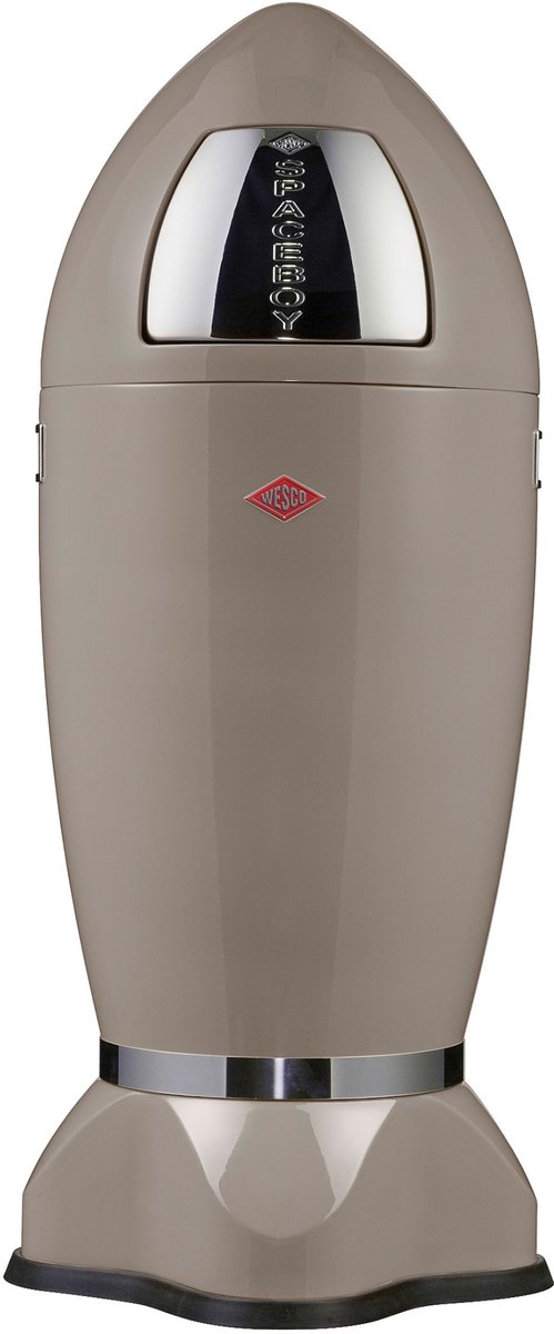 Wesco afvalbak Spaceboy, afvalbak, afvalemmer, staalplaat, Warm Grey, 35 L, 138631-57