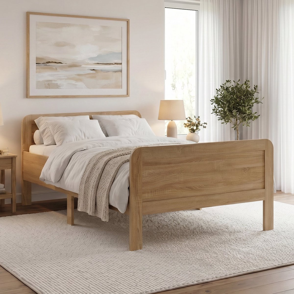Homestyle4u seniorenbed 120x200 hout extra hoog Bruin