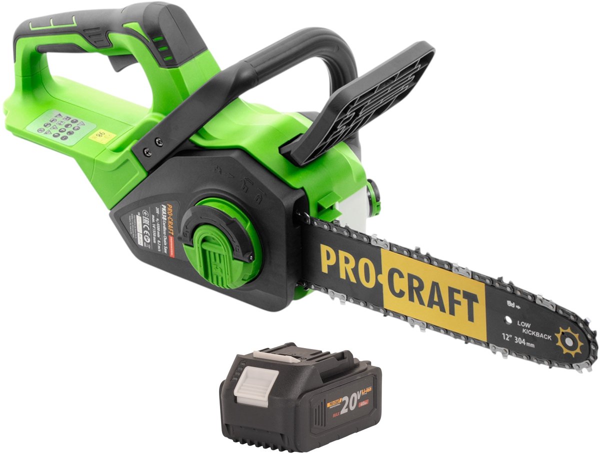 Procraft PKA38 accukettingzaag 20 V 304 mm borstelloos + 1x accu 4,0 Ah - zonder oplader