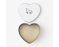 Hacebo® - Paardrijden koektrommel hart - Paarden - paarden liefhebber - koekblik – koektrommels – bewaarblik - snoeptrommel - sport cadeau - sporten - Leuk kado voor je sporter om te geven - koek trommel - 15 x 15 CM
