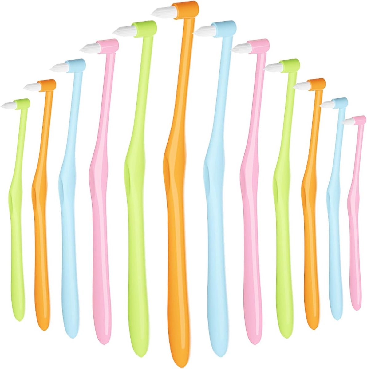 12 Stuks Zachte Enkele Tuft Tandenborstels voor Gevoelige Tandvlees, Diepe Reiniging en Orthodontische Beugels