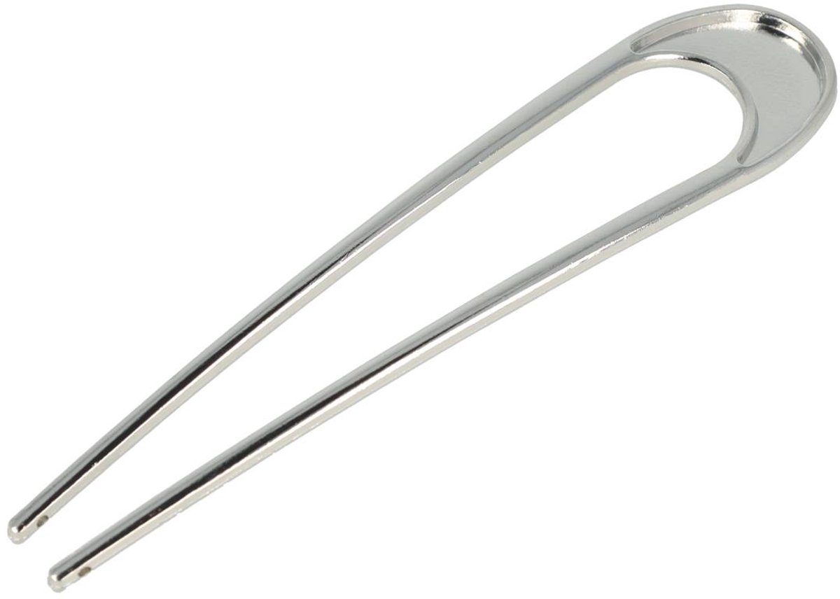 Haarsoires Styling Tool - Haarvork 10cm - Ovaal – Knot Haarpin – Metaal – Zilver