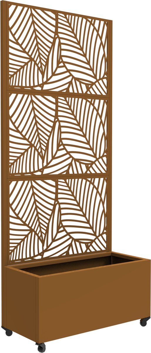 Tuinscherm Surnskoki met plantenbak 190x82x38 cm bruin casa.pro