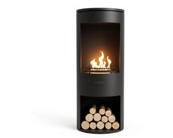 Xaralyn Ignis - Zwarte vrijstaande bio-ethanol haard - rond design - alternatief houtkachel