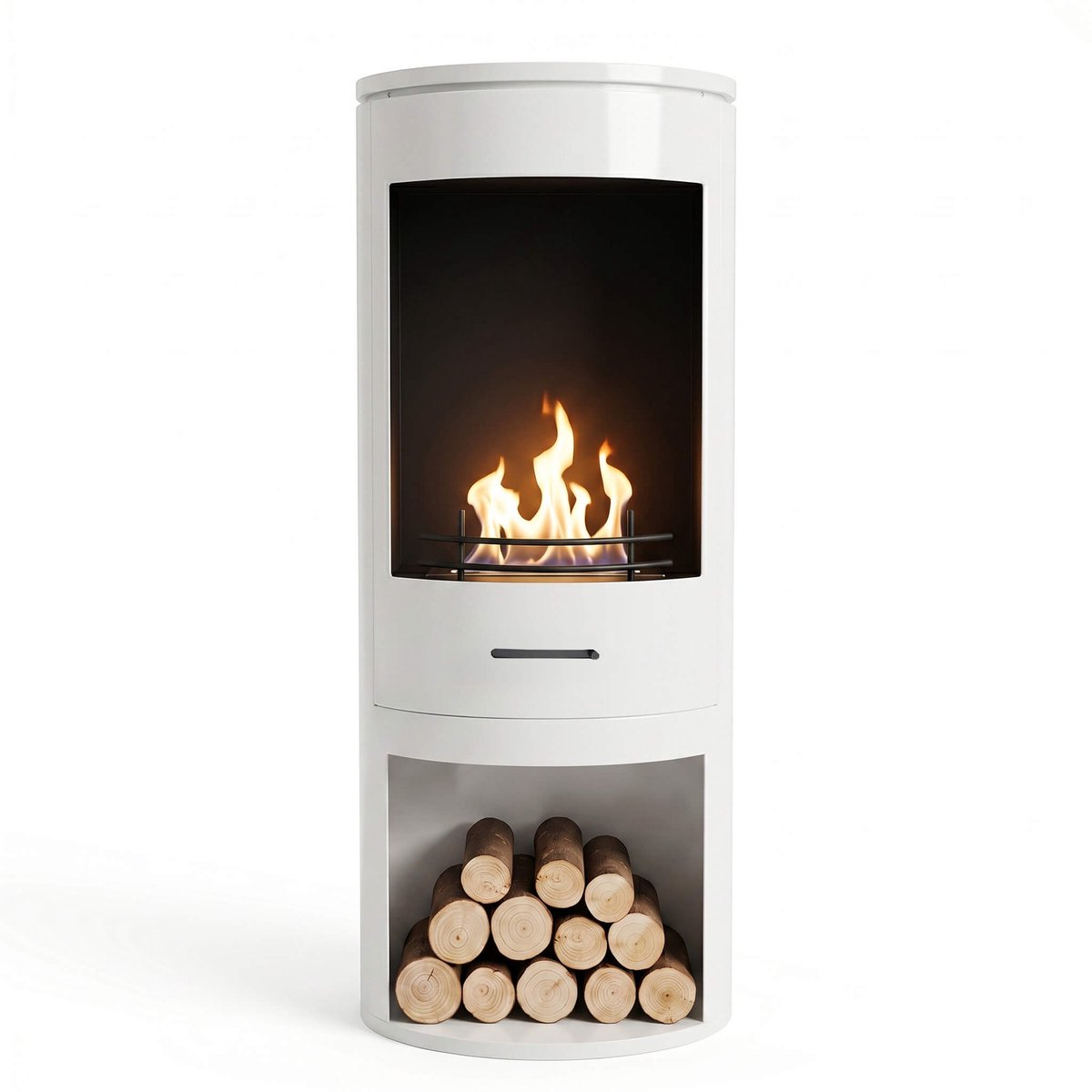 Xaralyn Ignis - Witte vrijstaande bio-ethanol haard - rond design - alternatief houtkachel