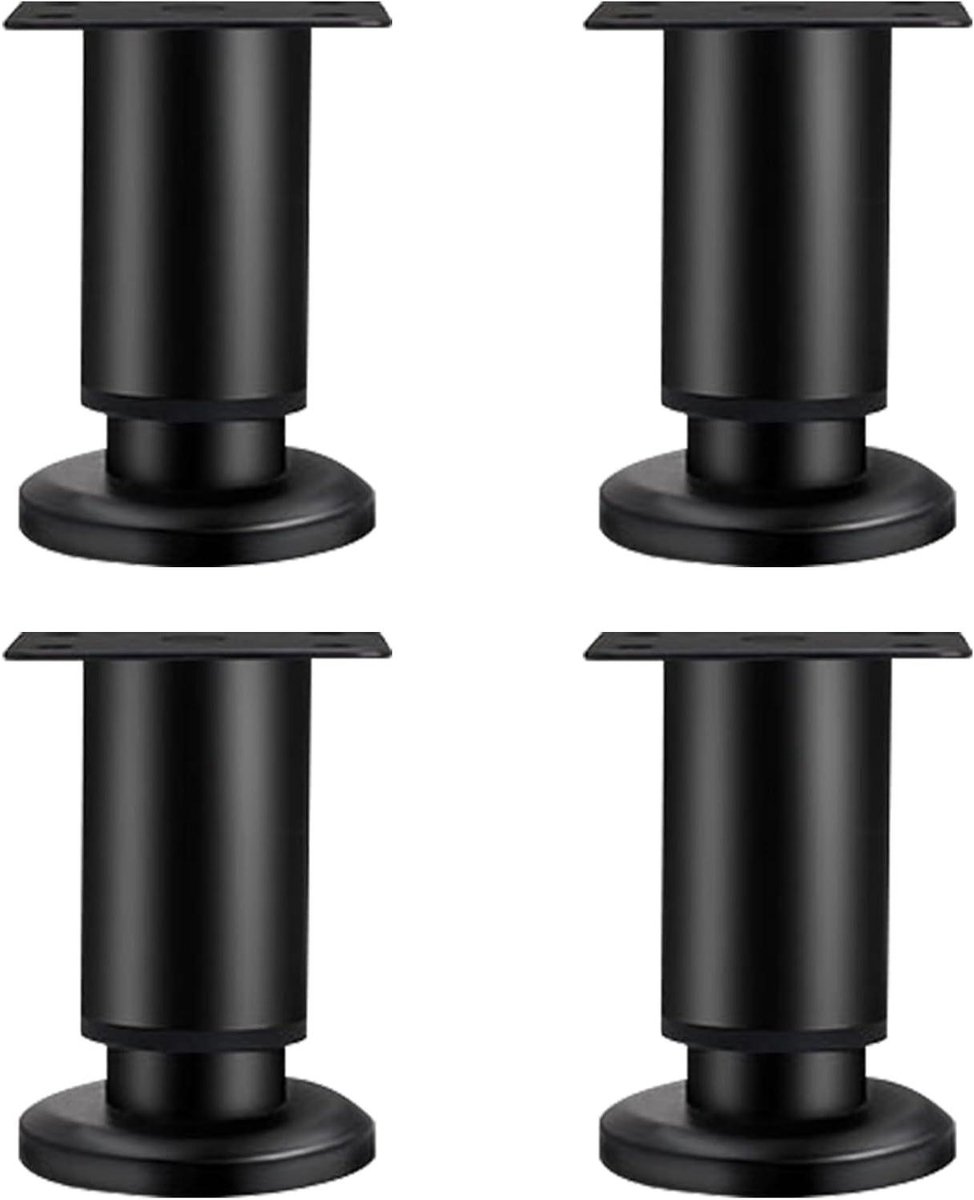 Salontafelpoten - Meubelpoten - Meubels Verhogen - Verstelbare Hoogte - 8 cm - Zwart
