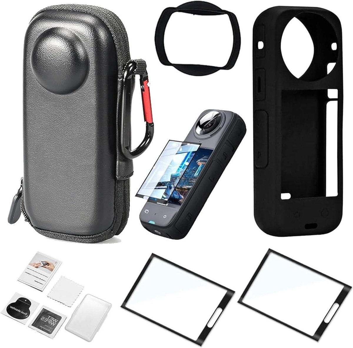 Camera Accessoires Kit - Beschermset - Camera Beschermen - 5-Delig Pakket - 21 cm Pakket - Zwart