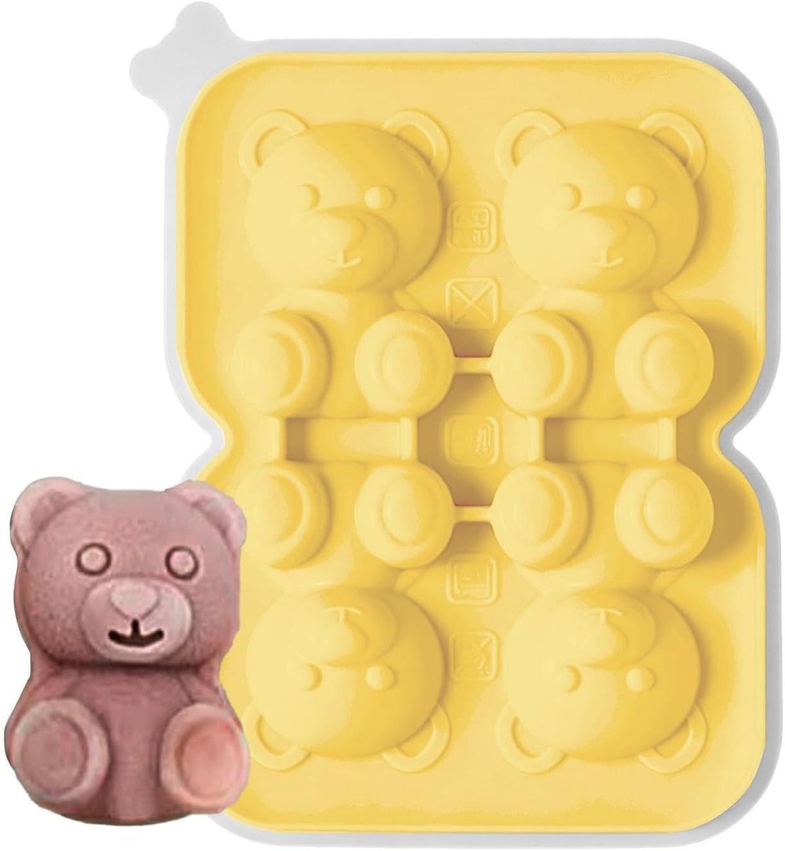 IJsblokjesvormen Vriezer - Siliconen Bakje - Dranken Koelen - Schattige Vormen - 12x15x4 cm - Geel