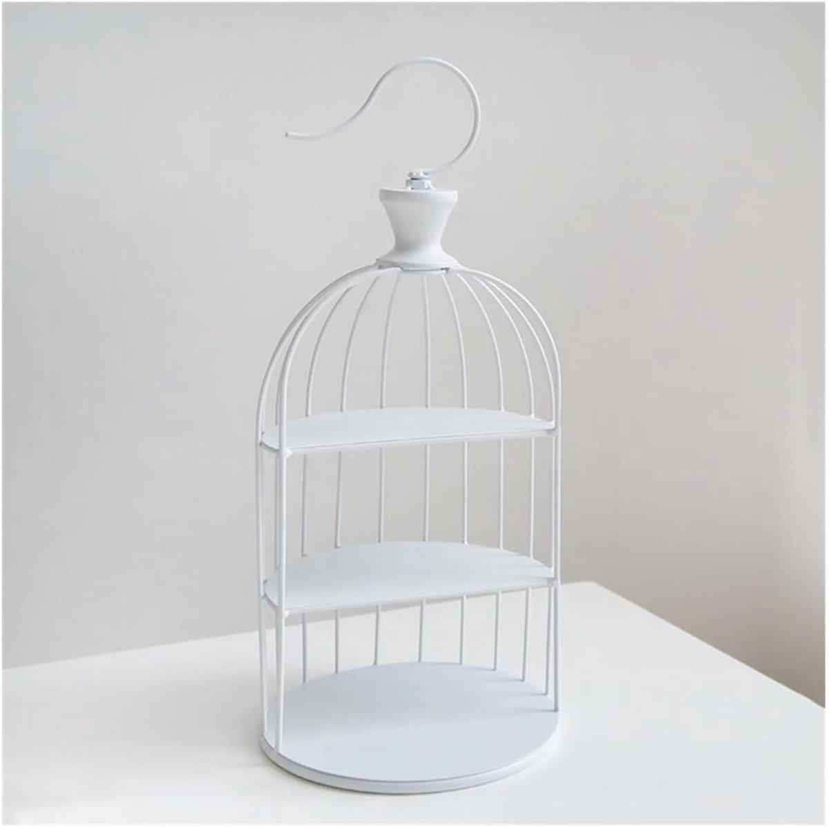 Taartstandaard Vogelkooi - Dessert Display - Afternoon Tea - Creatief Ontwerp - Drie Lagen - Wit