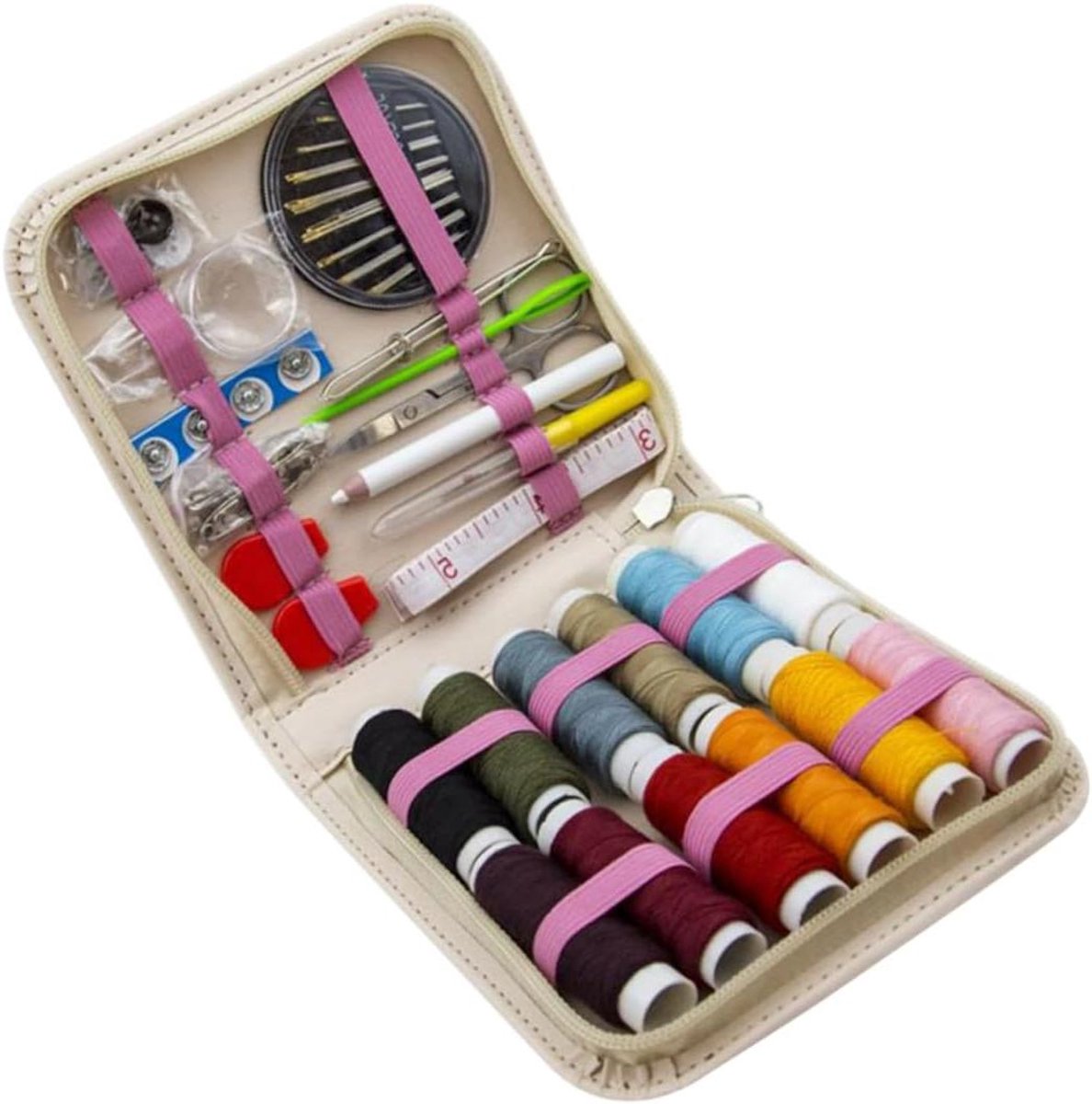 Basis Naaiset - Naaigerei Tas - Reparaties Thuis - 71 Delig - 14.5x14cm - Diverse Kleur