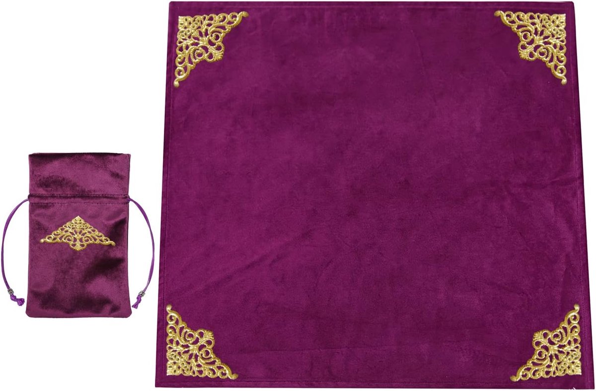 Tafelkleed - Divinatie Doek - Kaartlegging - Fluweelzachte Stof - 60x60cm - Paars