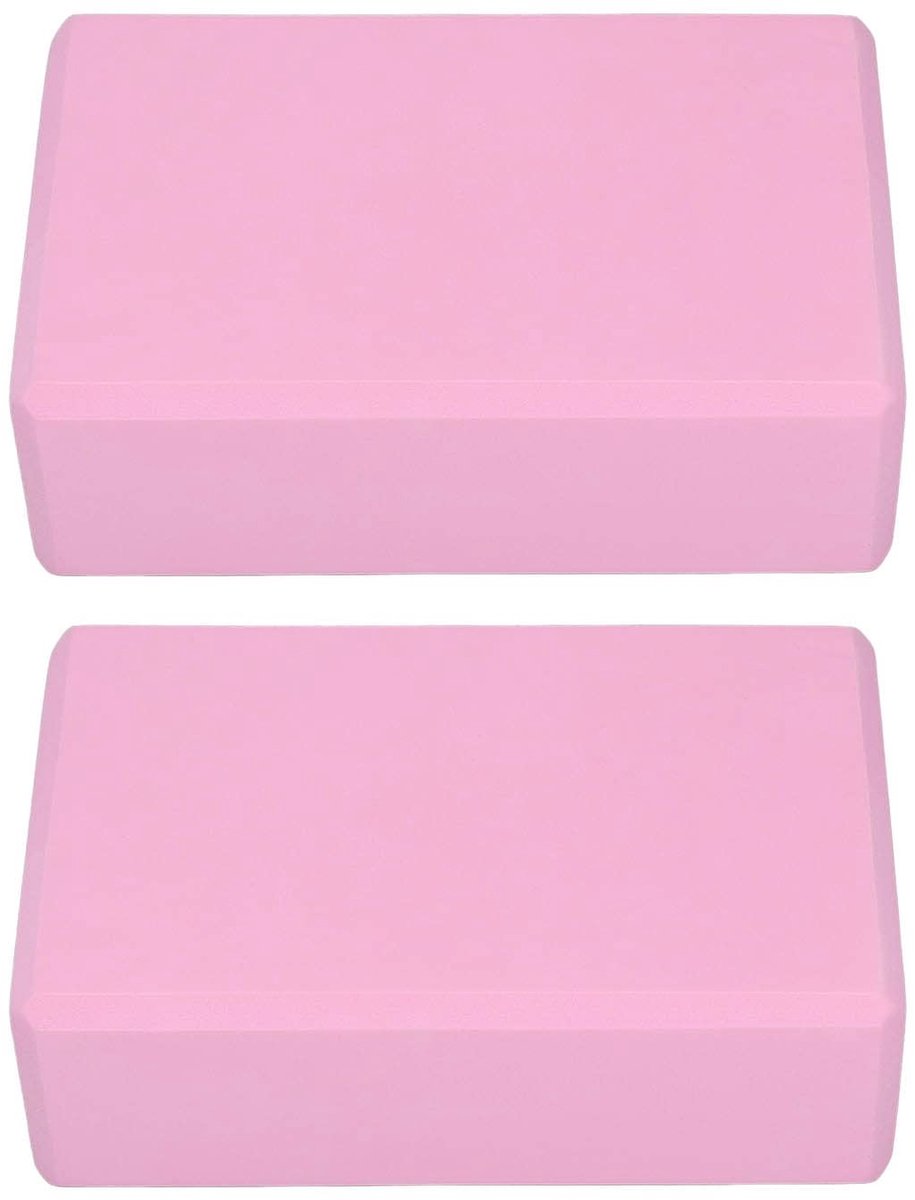 Dailygoods - Roze Yogablok Set van 2 Antislip voor Yogameditatie