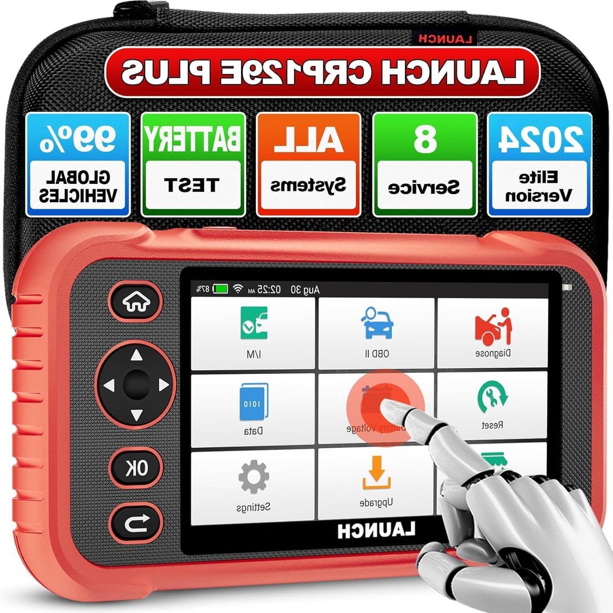 OBD2 Diagnoseapparaat – Autodiagnose Scanner – Foutcodelezer – Auto Scan Tool – Auto Diagnose Tool – 8 Resetfuncties – 5 Inch Touchscreen