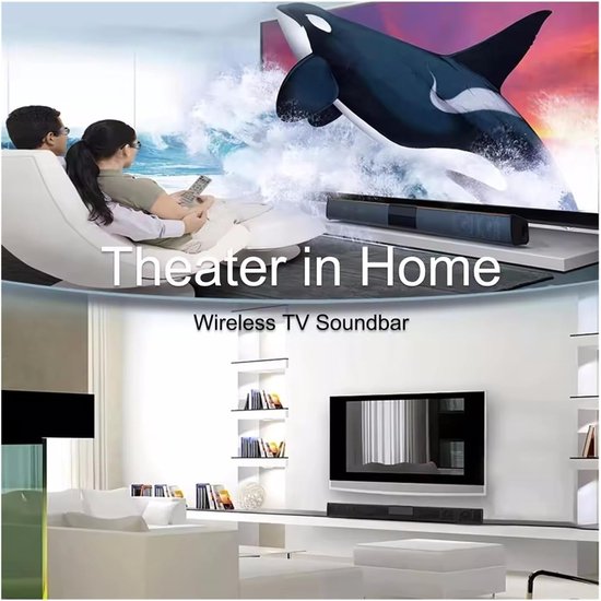 Draadloze Soundbar - Bluetooth Luidspreker - Home Entertainment - 3D Surround Sound - Compact Design - Zwart — afbeelding 3