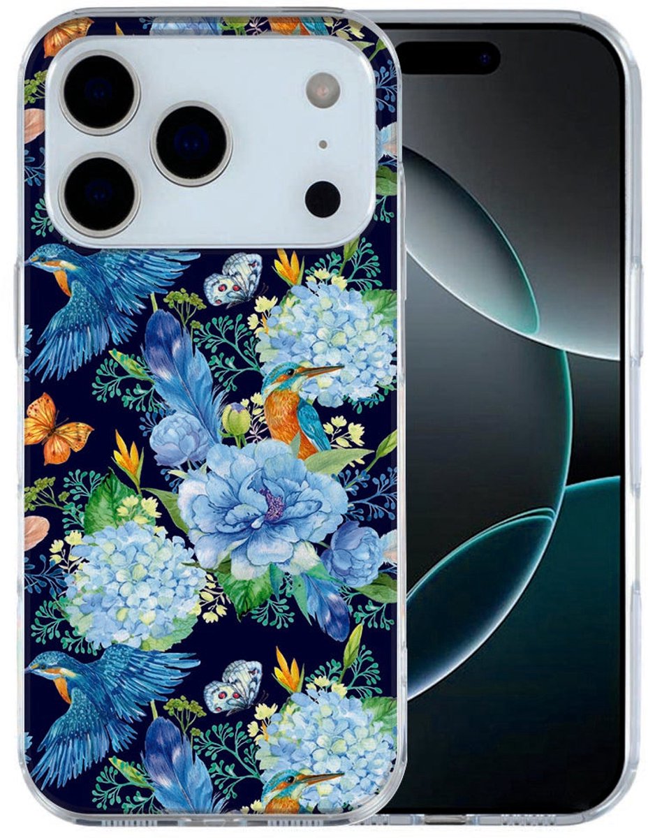 iPhone 17 Pro Max Hoesje IJsvogel – TPU Cover met Natuurlijke Vogel Print
