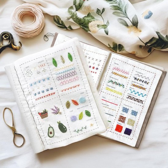 Generisch Naaiboeken voor beginners, ABS, 20 x 12,5 x 5 cm, draagbare knutselset met stapsgewijze handleiding (mogelijk niet beschikbaar in het Nederlands), borduurboek voor beginners met van Generisch — afbeelding 4