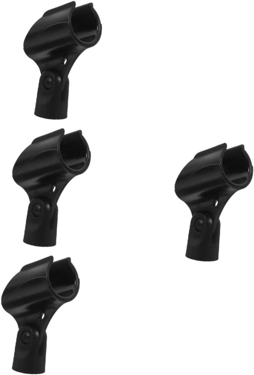 Microfoon Klem - Microfoonhouder - Stabiele Bevestiging - U-vormige Grip - 4 Stuks - Zwart