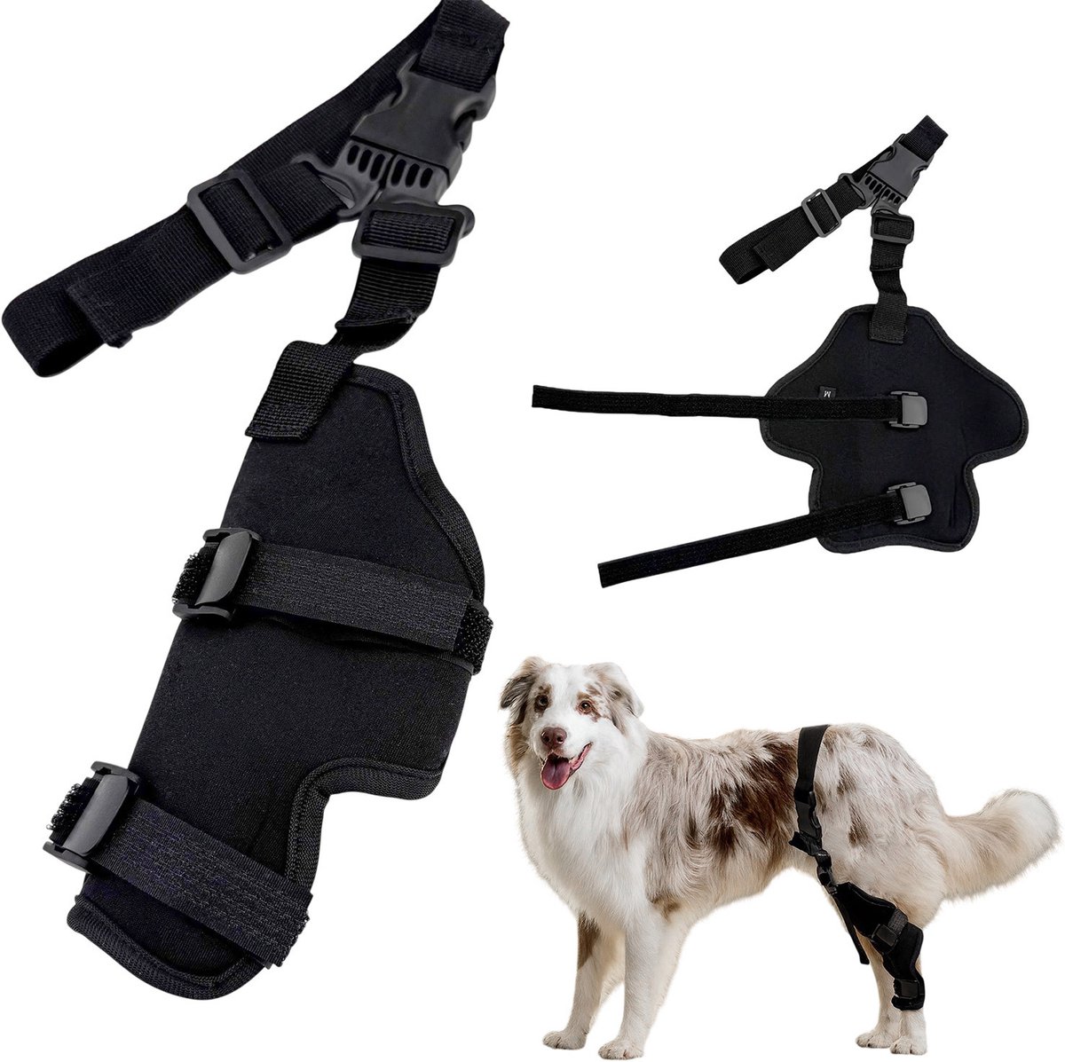 MAGICSHE Hondenbrace Achterpoot - Verstelbare Honden Brace - Wondbeschermer Hond - Anti-Lik Wondverband Voor Herstel Na Operaties En Verwondingen XL