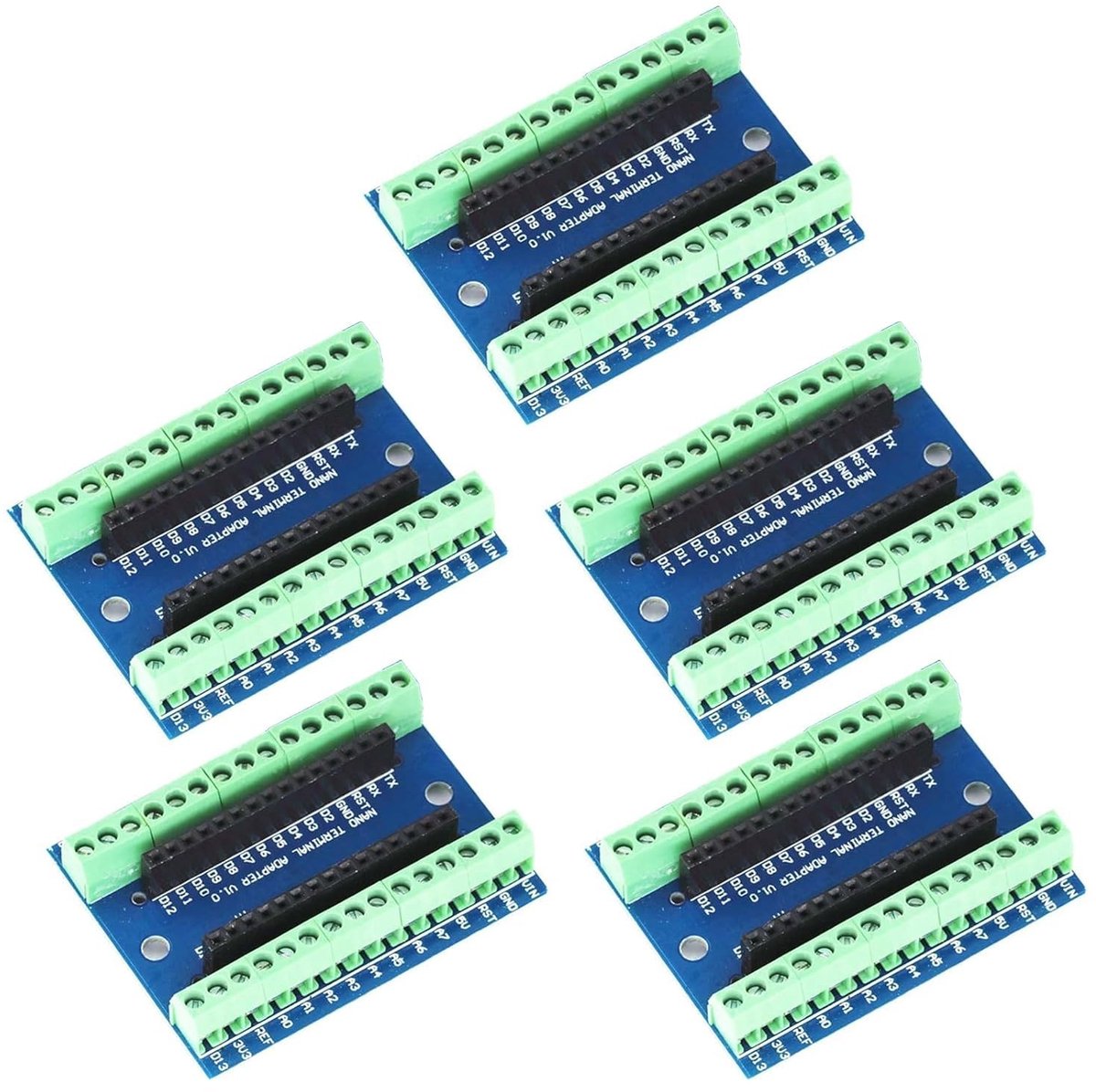 Nano V3 Terminaal Adapterbord - 5 Stuks, Eenvoudig Uitbreidingsbord met Schroefklemmen