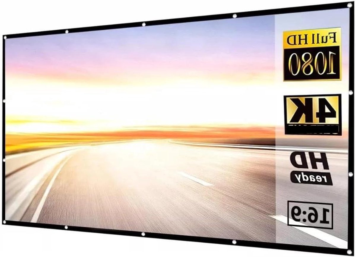 Projectiescherm - Buitenscherm Filmscherm - Thuisbioscoop Creëren - Opvouwbaar Draagbaar Ontwerp - 84 Inch - Wit