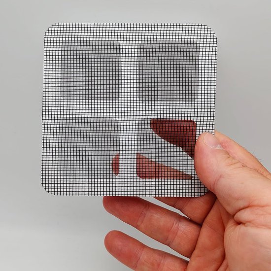 Vliegengaas Reparatieset - Hor Reparatie - Gaten Dichten - Zelfklevend Vezel - 8 Stuks 10x10cm - Wit Zwart — afbeelding 3