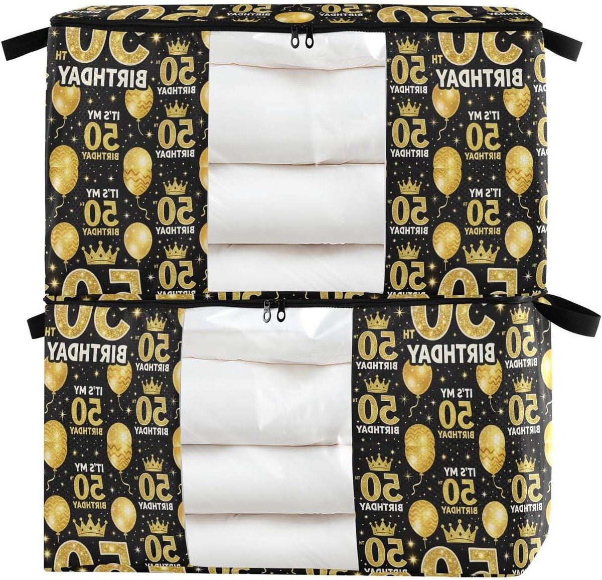 Kleding Opbergdozen - Opbergbakken - Kast Organizer - Stofdicht Vochtwerend - 95 Liter - Zwart