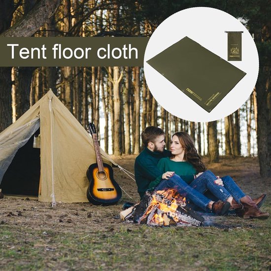 Tent vloerdoek - Outdoor mat - Kamperen en picknicken - Waterdicht PU2000mm - 205 x 135 cm - Leger groen — afbeelding 3