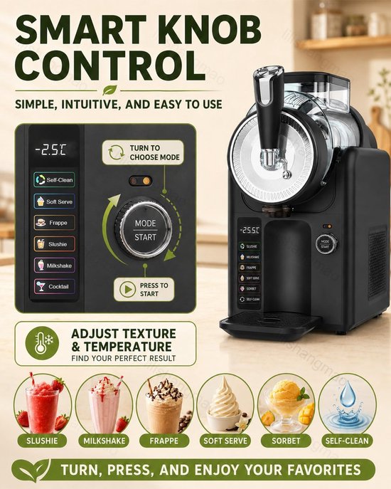 Slushmachine - IJsdessert Maker - Drankjes Maken - Geen Ijs Nodig - 2 Liter - Wit — afbeelding 2