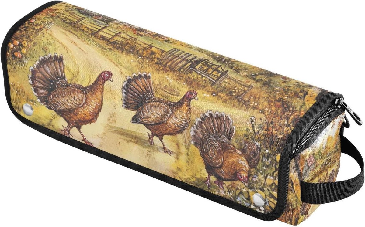 Haarstyling Organizer - Reistas Mat - Veilig Opbergen - Hittebestendig Ontwerp - 37 cm - Herfstprint