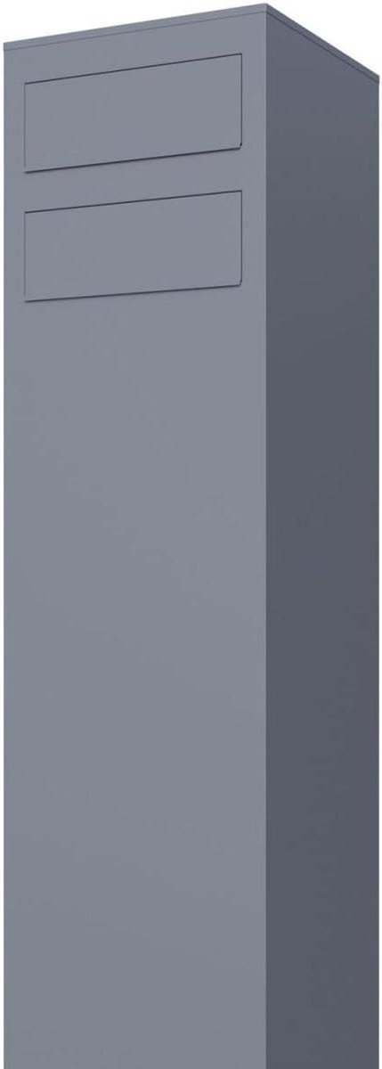 Brievenbus Dubbel - Brievenbus Paal - Post Ontvangen - Grote Inhoud - 115 cm Hoog - Grijs Metallic