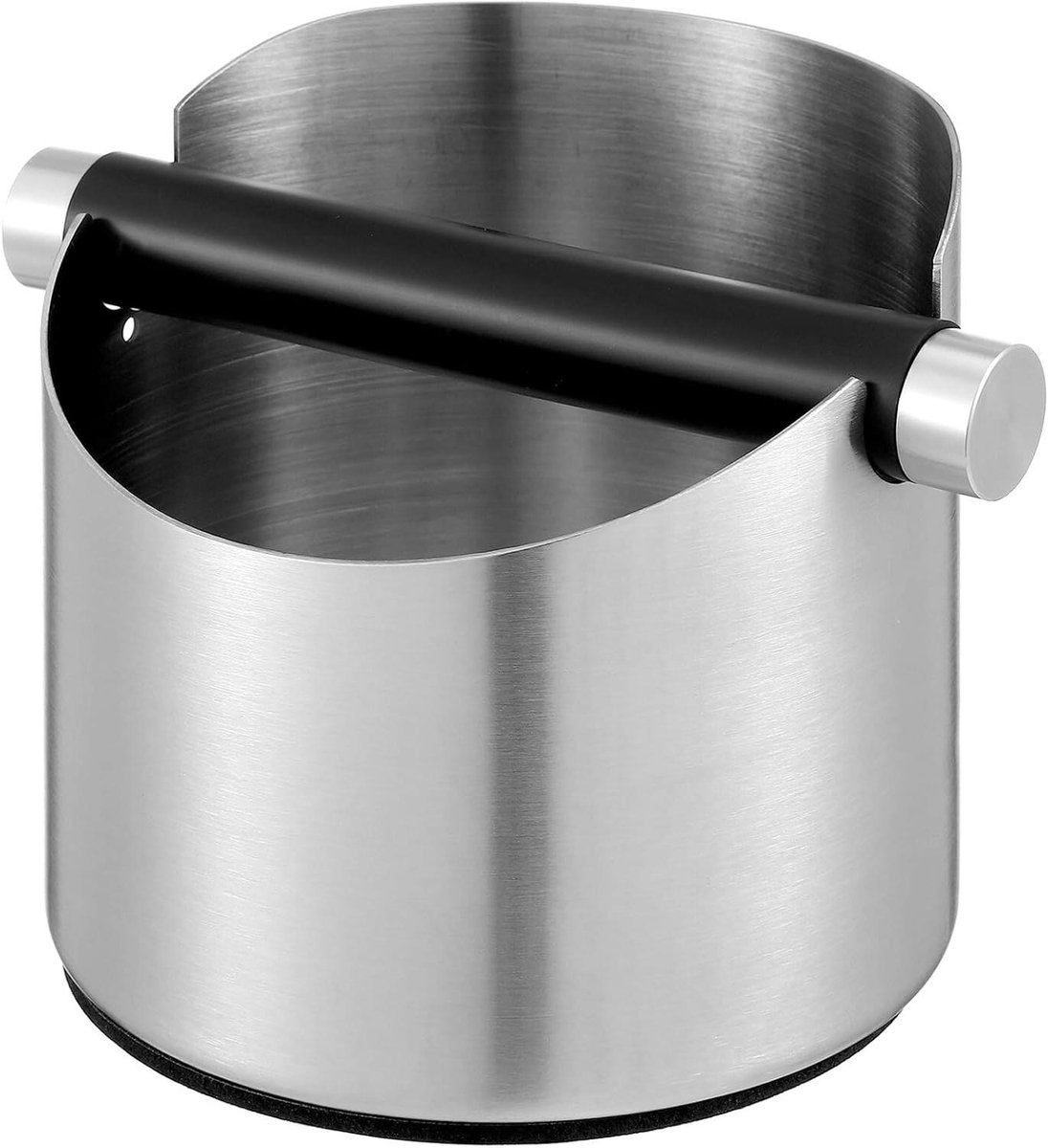 Koffie Knock Box Koffiedik Container Espresso Bereiding Antislip Bodem 14x11x11 cm Zilver