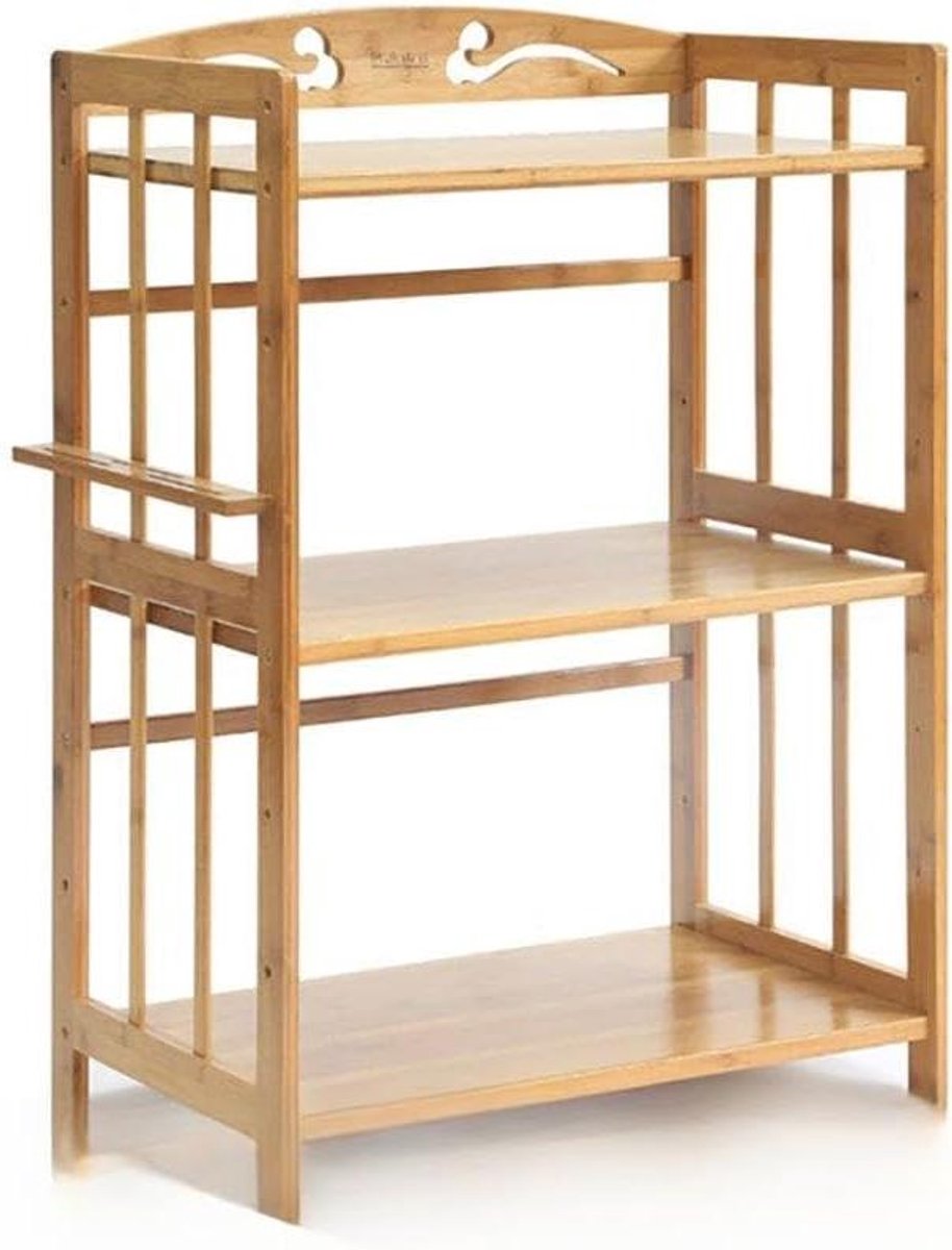 Keuken opslag en organisatie Plank magnetron oven plank keuken vloer bamboe massief hout p