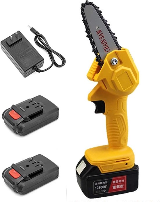 Draadloze Kettingzaag - Mini Zaag - Takken Snoeien - Eén Hand Bediening - 4 Inch - Zwart — afbeelding 5
