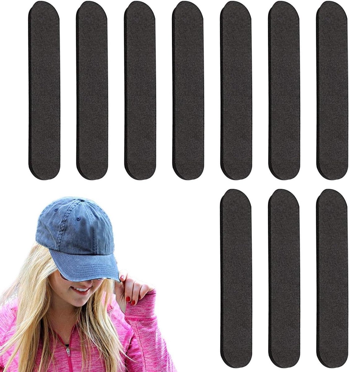 Hoedmaat Versteller - Maatpads - Comfortabele Pasvorm - Zelfklevend - 10 Stuks - Zwart