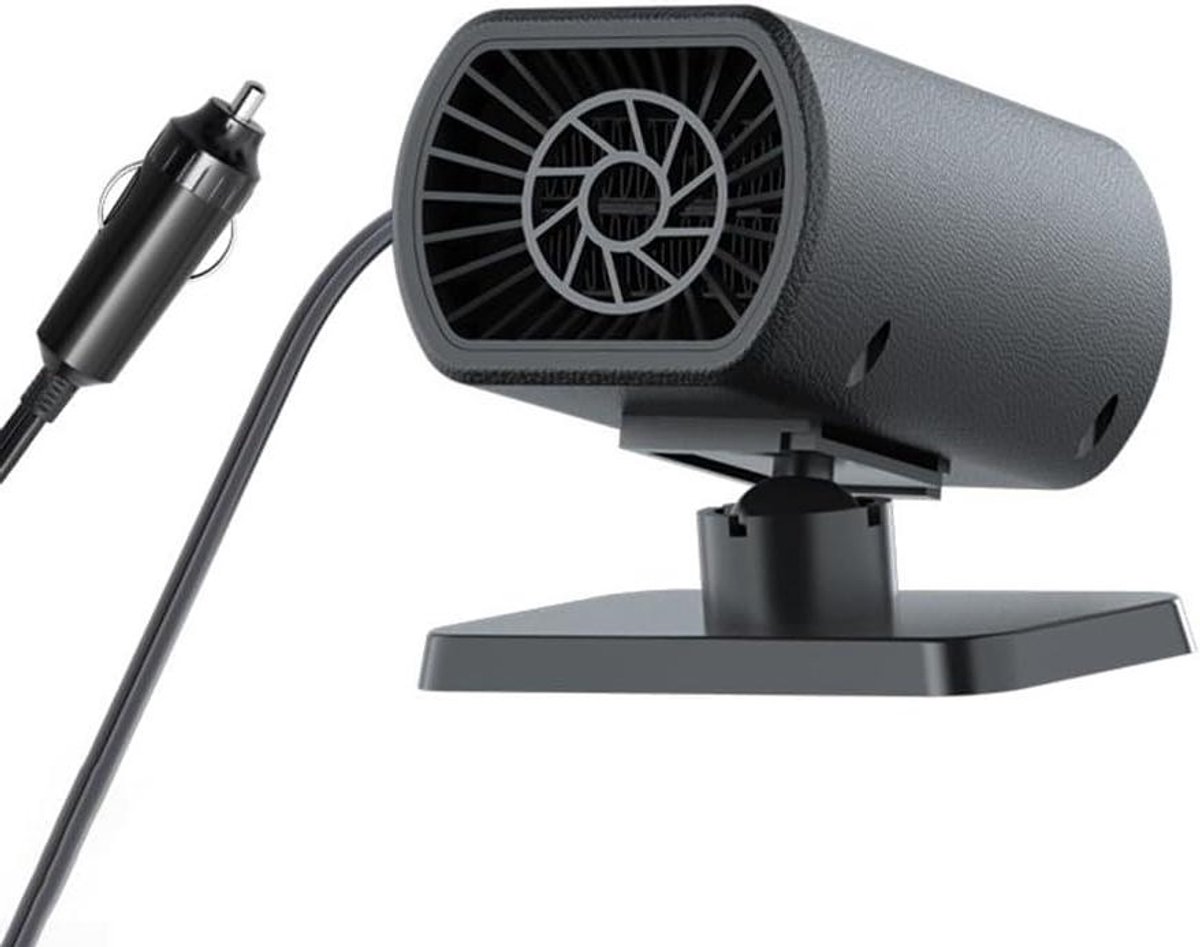 Auto Verwarming - Ontdooier Ventilator - Winter Rijcomfort - Dubbele Standen - 12.3cm - Zwart