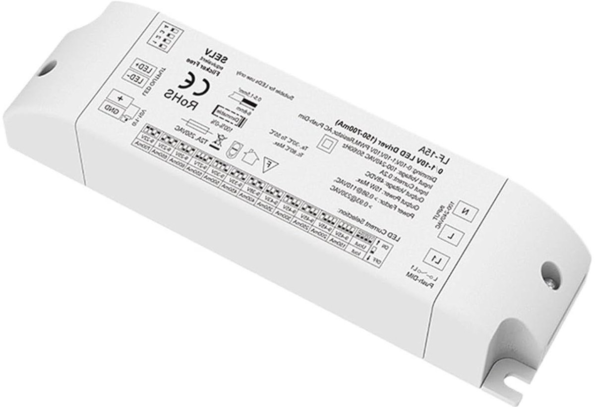 Led Driver - Constante Stroom - Verlichting Dimmmen - Flikkervrij Dimmersysteem - 15 Watt - Wit